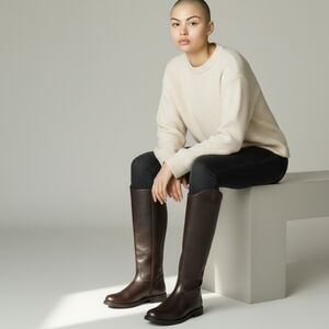 Hispar Ladies Horse Riding Dressage brown Patrol Tall leather Boots NWOT sz 9